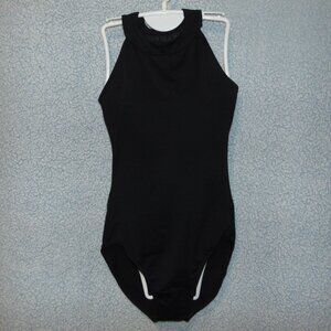 Black Snap Neck Swimsuit L